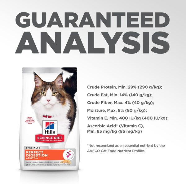 Hill's Science Diet Perfect Digestion, Adult 1-6, Digestive Support, Dry Cat Food, Salmon, Brown Rice, & Whole Oats, 3.5 lb Bag - Image 11