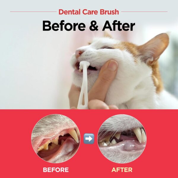 Dental Care Brush (Soft Bristles) - Toothbrush for Cat and Small Dog with Horizontal Head & Easy Grip Handle (5) - Image 2