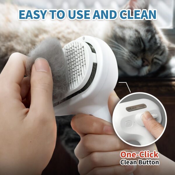 Cat Steam Brush for Shedding, 3 In 1 Self Cleaning Steamy Pet Brush Anti-Static Flying Hair Spray Cat Brush for Long and Short Hair Pets Grooming Remove Loose Hair Reduce Shedding, White - Image 5