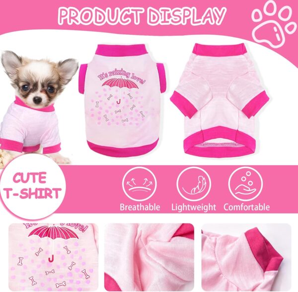 Kallfir's cutie 4 Pieces Dog Clothes for Small Dogs Girl Summer Spring Dog Shirts Cute Soft Chihuahua Yorkie Clothes Pet T-Shirt Breathable Puppy Cat Clothes Tiny Dog Outfit (X-Small) - Image 3