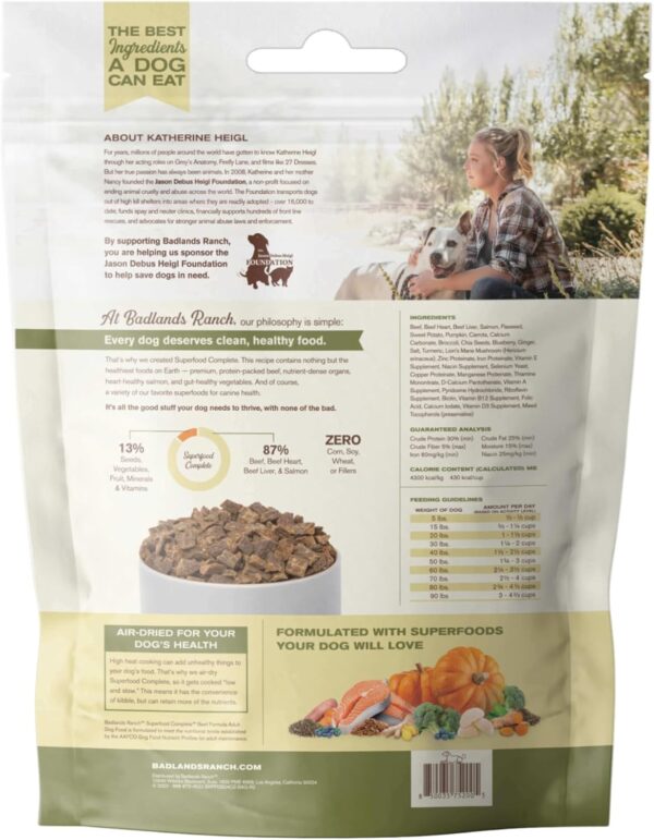 by Katherine Heigl- Superfood Complete Beef Formula Adult Dog Food, Air-Dried, High Protein, Zero Fillers, Superfood Nutrition (24 oz.) - Image 2