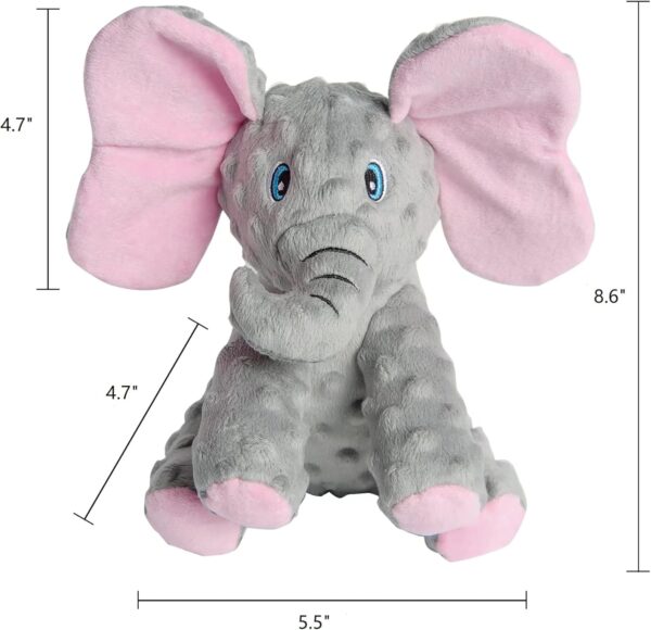 Dog Toys Puppy Toys Cute Squeaky Elephant Dog Toy with Crinkle Paper Stuffed Plush Animal Dog Toys to Keep Them Busy for Small Medium Large Dogs - Image 4