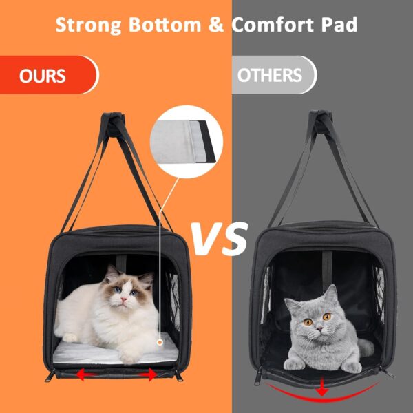 Mancro Cat Carrier, Pet Carrier Airline Approved for Medium Cats 20lbs, Dog Carrier for Small Dogs and Puppies, Soft Sided Collapsible Top Loading Cat Bag Carrier for Travel & Car - Image 3