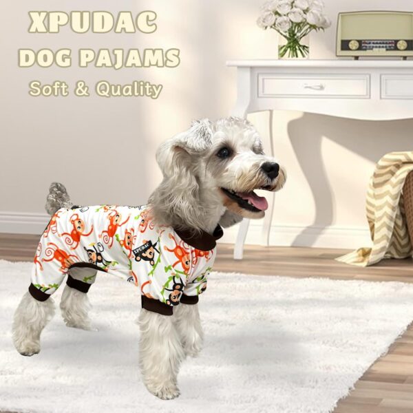 XPUDAC 4 Pack Dog Pajamas Soft Strechy Summer Dog Clothes for Small Medium Dogs Boy Girl Cat Apparel-X-Small - Image 2