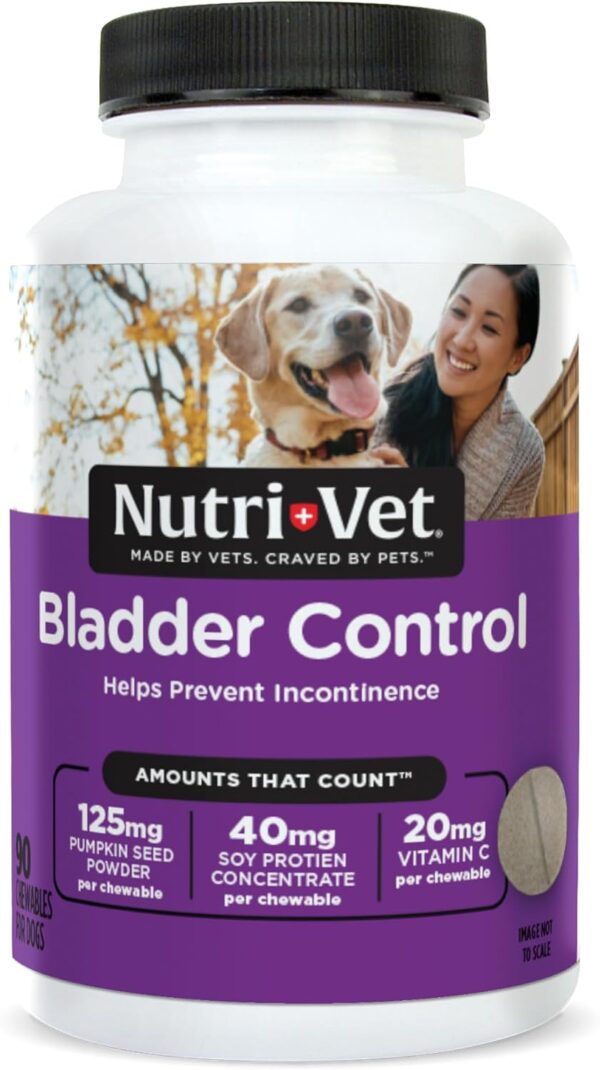 Nutri-Vet Bladder Control|Dog Bladder Control Supplement|Reduce Urinary Incontinence & Facilitate Bladder Emptying|90 Chewable Tablets