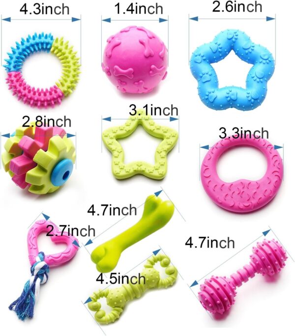 Small Dogs Puppy Chew Toys 17Pack Cute Variety Shape Multi Colors Designs to Bite Anytime Enjoy Teething Toys Training Supplies - Image 2