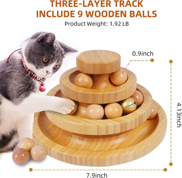 Cat Ball Track Toy,Kitty Toys Roller,3-Level Ball Tower with 9 Removable Balls,Interactive Cat Toy, DIY Circle Fun Toy for Kitten Mental Physical Exercise - Image 5