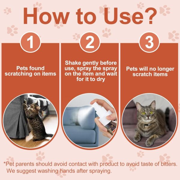 Cat Deterrent Spray. Cat Repellent Indoor for Cat and Kitten. Effective Cat Repellent Spray Training Aid for Furniture, Curtain, Sofa, Floor, Plant, Rugs, Indoor and Outdoor Use. 120ML - Image 3