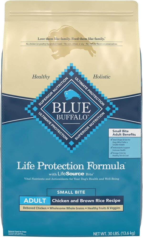 Blue Buffalo Life Protection Formula Natural Adult Small Bite Dry Dog Food, Chicken and Brown Rice 30-lb