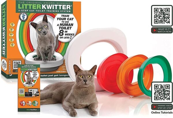 Cat Toilet Training System By Litter Kwitter - Teach Your Cat to Use the Toilet - With Instructional DVD