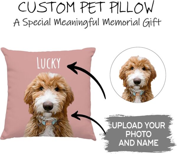 14x14in Custom Pillow Pets with Picture - Personalized Pillows with Pictures - Dog Memorial Gifts - Pet Pillows Personalized Photo - Image 2