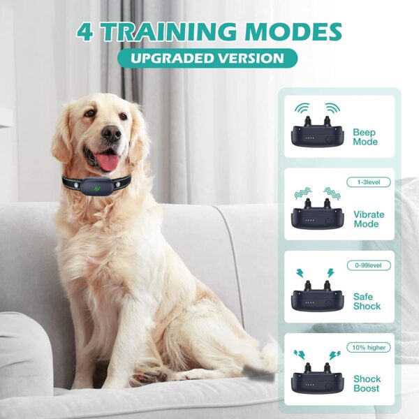 Dog Shock Collar, Electric Dog Training Collar with Remote 2680FT, IPX7 Waterproof Vibrating Dog Collar with 4 Training Modes, Rechargeable E-Collar for All Breeds, Sizes (Upgraded) - Image 2