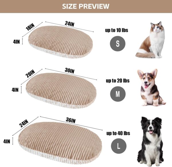 Patas Lague Reversible Orthopedic Dog Bed for Medium Dogs, Memory Foam Supportive Therapy Fillings Deep Sleep Pet Beds with Removable Cover Soft Warm Washable Cat Cuddler Bed Khaki 30''x20'' - Image 6