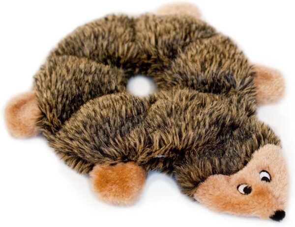 ZippyPaws - Loopy - No Stuffing Squeaky Plush Dog Toy - for Small and Medium Dogs - Hedgehog