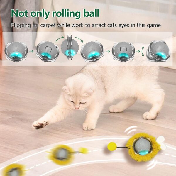 Interactive Cat Toys Ball Super Drive Electric Cat Toy Automatic Rolling Robotic Car Motion Activate (Newest) - Image 2