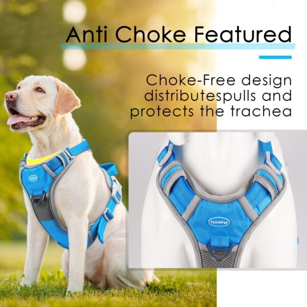 ThinkPet No Pull Harness Breathable Sport Harness with Handle-Dog Harnesses Reflective Adjustable for Medium Large Dogs,Back/Front Clip for Easy Control L Sky Blue - Image 6