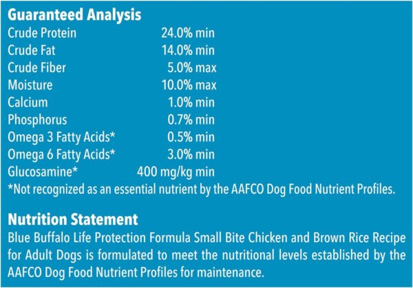 Blue Buffalo Life Protection Formula Natural Adult Small Bite Dry Dog Food, Chicken and Brown Rice 30-lb - Image 9