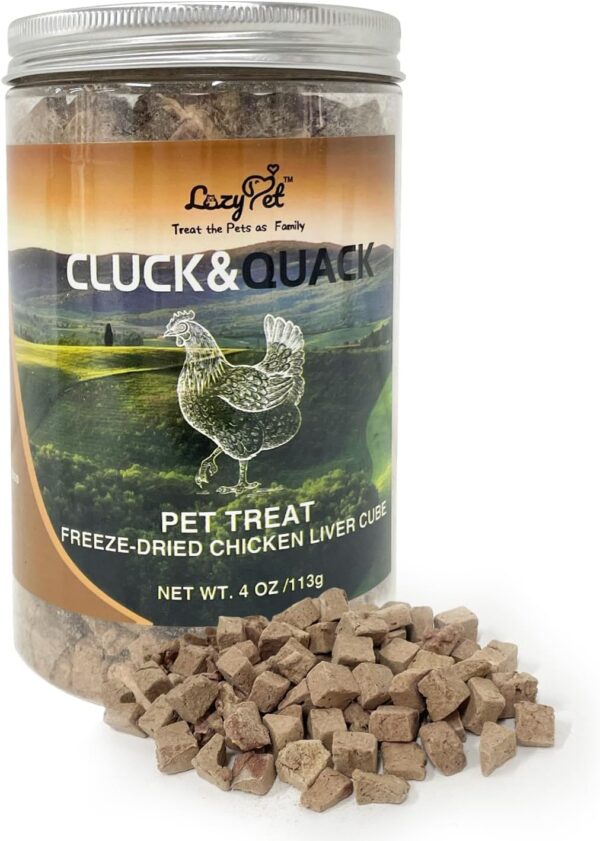 Freeze-Dried Chicken Training Treats for Dogs and Cats | 270 Treats, 4oz Single Ingredient, Raw, Healthy, All Natural, Recyclable Packaging (Chicken Liver)