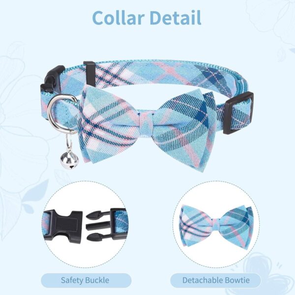 BINGPET Dog Harness Collar Leash Set,Adjustable No Pull Escape Proof Small Dog Harness,Classic Plaid Puppy Harness and Leash Set for Small Medium Large Dogs Training Easy Walk Running(Blue,M) - Image 5