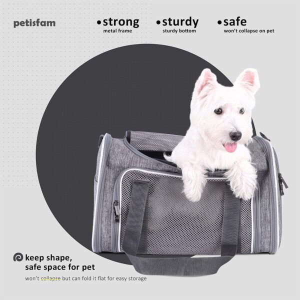 petisfam Top Load Cat Carrier Bag for Medium Cats and Small Dogs. Airline Approved, Collapsible, Escape Proof and Auto-Safe. Easy to get cat in and Make Vet Visit Less Stressful - Image 4