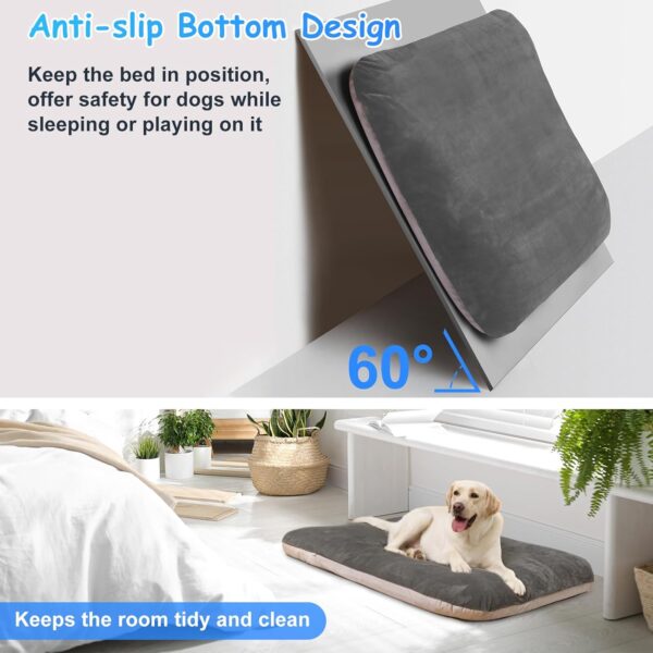 Magic Dog Super Soft Extra Large Dog Bed, 47 Inches Orthopedic Foam Dog Beds for XL Dogs, Jumbo Pet Bed with Anti Slip Bottom, Dog Sleeping Mattress with Removable and Washable Cover, Grey - Image 7