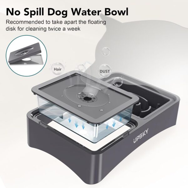 UPSKY 2-in-1 Elevated Dog Bowls Slow Feeder, 4 Height Adjustable Raised Dog Bowl Stand No Spill Dog Water Bowl Dispenser, Anti-Slip Dog Food and Water Bowl for Small Medium Dog - Image 5