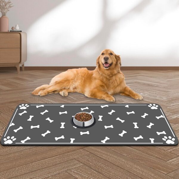 Large Pet Feeding Mat, Absorbent Dog Food Mat, Dog Mat for Food and Water, No Stains Quick Dry Dog Water Dispenser Mat, Dog Accessories, Pet Supplies Mat, Dog Bowl Mat for Messy Drinkers