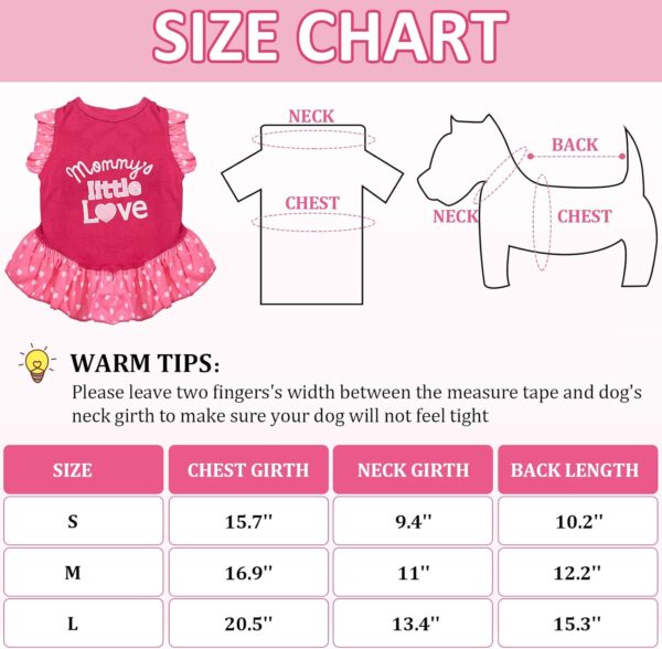 4 Pieces Pet Dress Shirt Cute Sundress Printed Princess Summer Apparel Clothes Dog Skirt with Ruffles for Small Dogs Cats Puppy (S) - Image 2