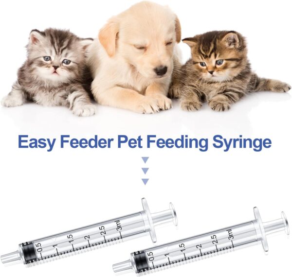 Nuanchu 30 Pcs 3ml Liquid Syringe Pet Feeding Plastic Syringes Dog Oral Food Measuring Syringe Tools for Cats Dogs Kitten Puppy Bunny Small Animals Newborn Pet Feeder Nursing Supplies - Image 3