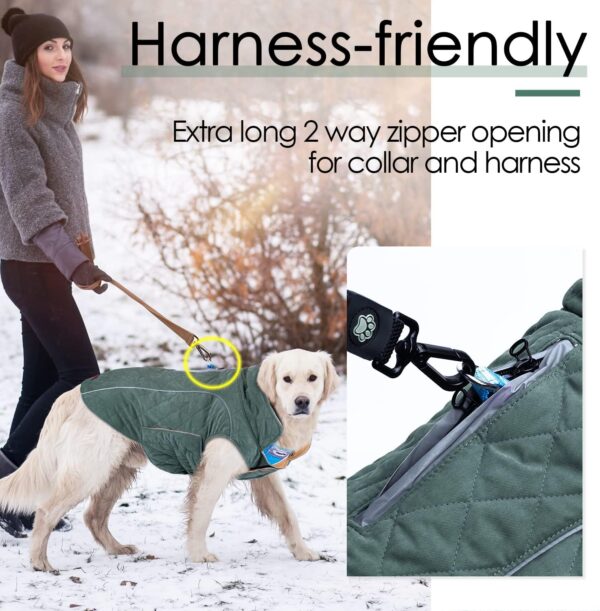 ThinkPet Dog Cold Weather Coats - Cozy Waterproof Windproof Reversible Winter Dog Jacket, Thick Padded Warm Coat Reflective Vest Clothes for Puppy Small Medium Large Dogs - Image 6