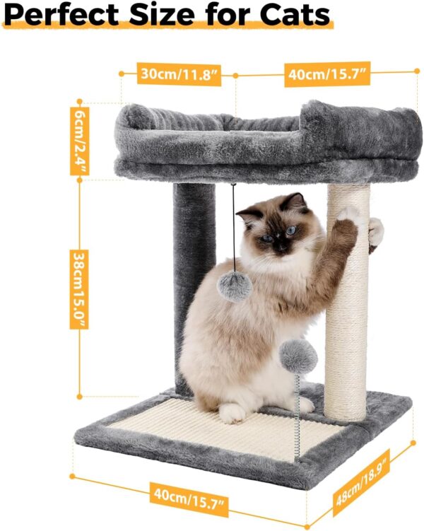 PAWZ Road Cat Scratching Post Bed, Featuring with Soft Perch Sisal-Covered Scratch Posts and Pads with Play Ball Great for Kittens and Cats - Image 5