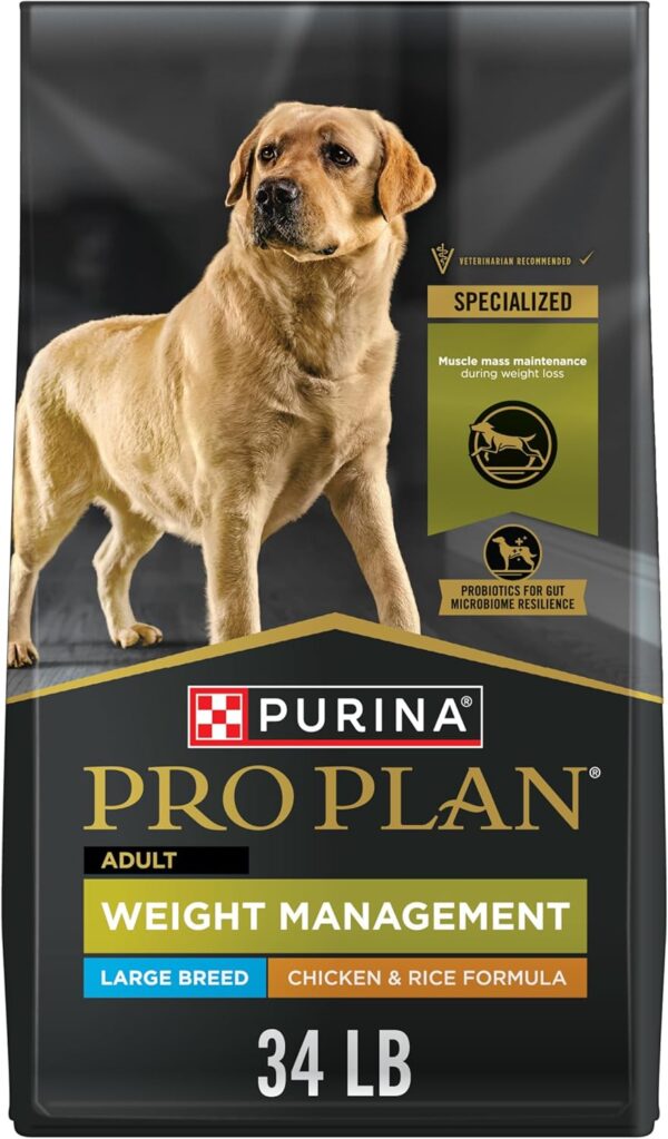 Purina Pro Plan Large Breed Weight Management Dog Food, Chicken & Rice Formula - 34 lb. Bag