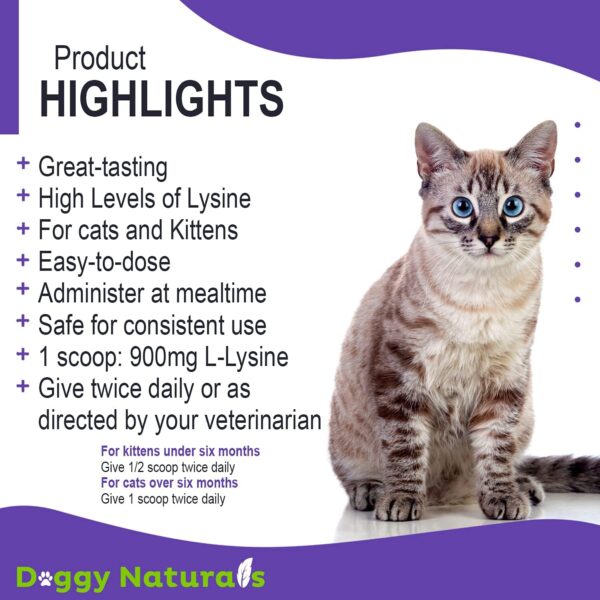 Trulysine Plus L-Lysine for Cats Immune Support Oral Powder 8oz/226g - Cats & Kittens of All Age, Sneezing, Runny Nose Squinting, Watery Eyes-Fish & Poultry Flavor (U.S.A)(225 Grams (900mg / Scoop)) - Image 6