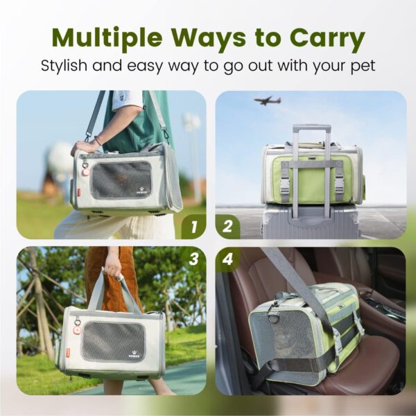 Pawaii Cat Carrier with ID Tag, TSA Airline Approved Cat Carrier, Soft Sided Collapsible Pet Travel Carrier, Foldable Cat Travel Bag, Protable, Comfortable, Convenient Cat Travel Carrier - Image 7