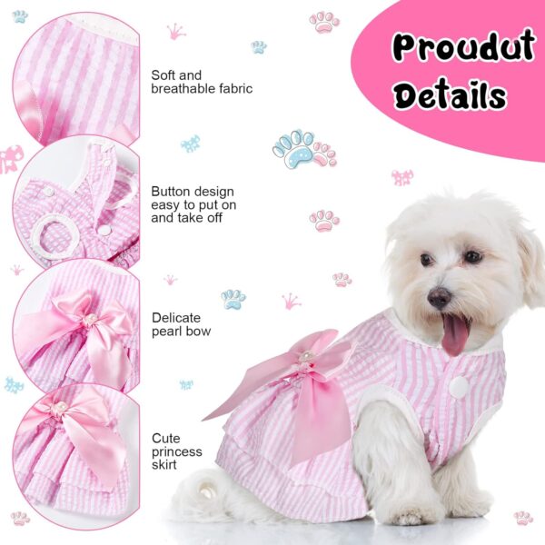 4 Pieces Dog Dresses for Small Medium Dogs Puppy Clothes Summer Princess Pet Dresses Girl Female Doggie Tutu Skirt Apparel for Chihuahua Yorkies Pup Cat Outfit(Small) - Image 5