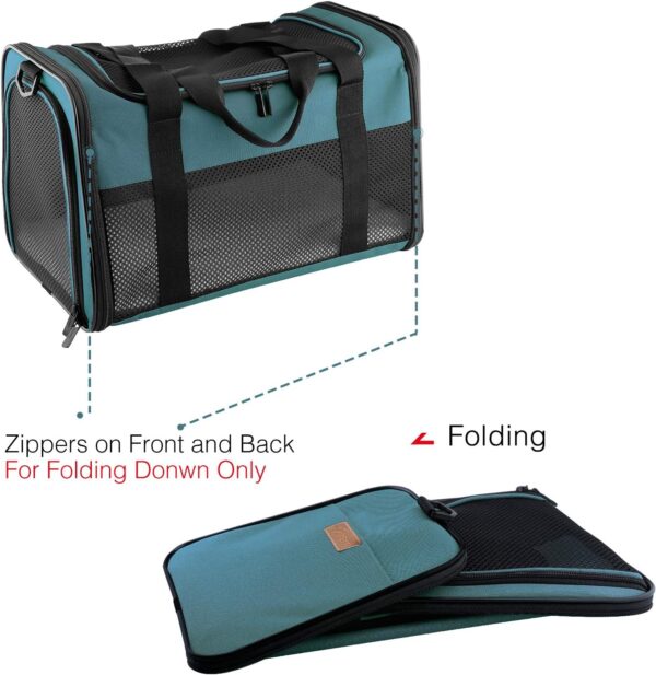 Cat Carrier - Portable Foldable Dog Pet Carrier, Soft-Sided Pet Bag up to 15 Lbs, Airline Approved Travel Puppy Carrier - Image 7