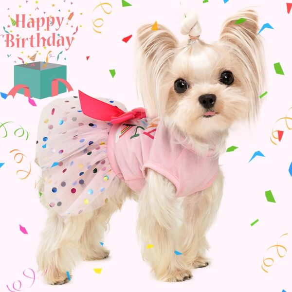 Dog Birthday Dress, Dog Dresses for Small Dog Girls, Cute Pet Princess Puppy Clothes Female Dog Clothes for Chihuahua Yorkie Clothes Small Dog Birthday Outfit Apparel - Image 2