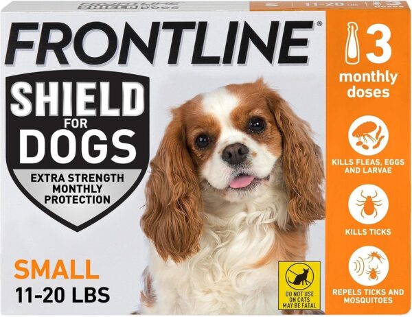 FRONTLINE Shield Flea & Tick Treatment for Small Dogs 11-20 lbs., Count of 3