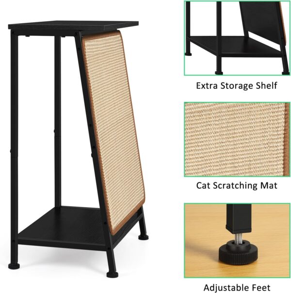 Cat Furniture End Table Modern Table with Cats Scratcher 4-in-1 Side Table for Cat Kittens, A-Frame Cat Bed Cat Table Bed with Replaceable Sisal Scratch Scratching Pad Mat for Living Room - Image 4