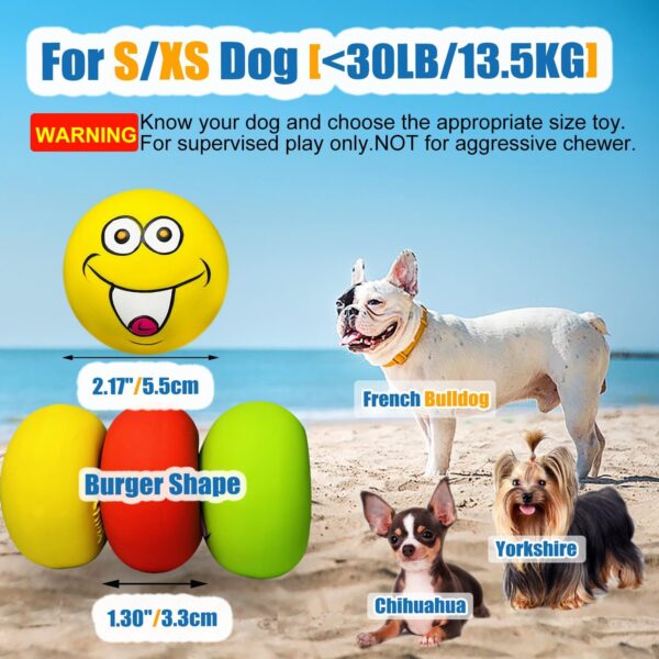 Latex Dog Squeaky Toys Rubber Soft Dog Toys Chewing Squeaky Toy Fetch Play Balls Toy for Puppy Small Pets Dog 6pcs for Mini, Small Breeds - Image 2