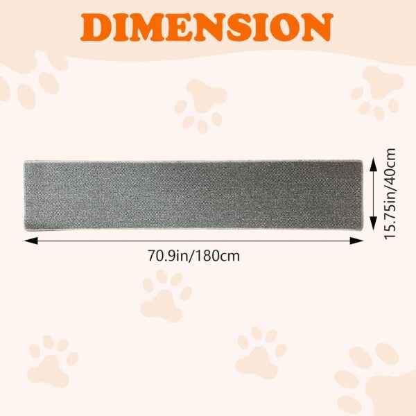 70.9"x 15.7" Thickened Extra Large Cat Wall Climbing Carpet with 10pcs Fixed Nails, Durable Cat Wall Furniture, Wall Scratcher, Scratching Post, Couch Sofa Protector, Gray - Image 2