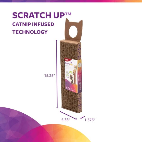 SmartyKat Scratch Up Corrugated Hanging Cat Scratcher, Catnip Infusion Technology - Brown, Single Wide - Image 3