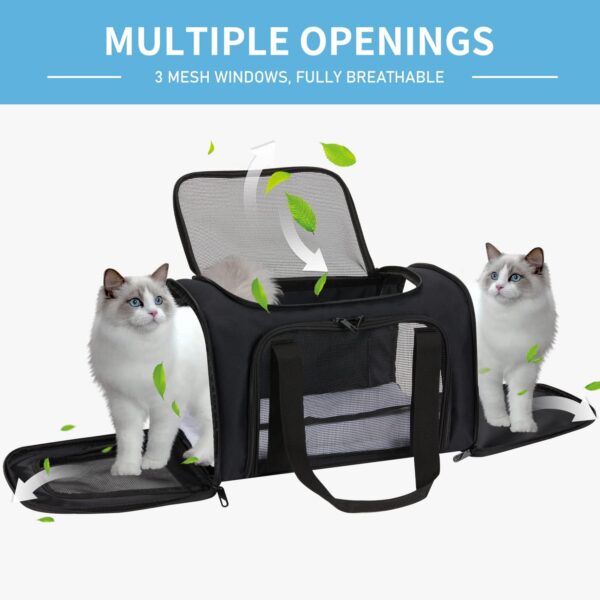 Pet Carrier Airline Approved Soft Cat Carriers for Medium Cats Small Cats, Dog Carriers for Small Dogs, TSA Approved Pet Carrier for Cats Dogs, Small Dog Carrier Puppy Carrier-Black - Image 4