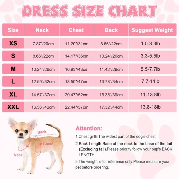 Dog Birthday Dress, Dog Dresses for Small Dog Girls, Cute Pet Princess Puppy Clothes Female Dog Clothes for Chihuahua Yorkie Clothes Small Dog Birthday Outfit Apparel - Image 6