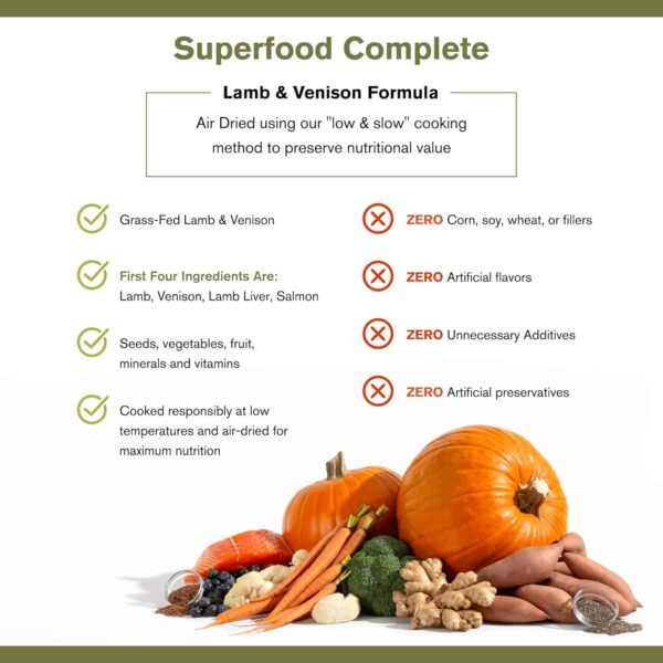 by Katherine Heigl- Superfood Complete, Air-Dried Adult Dog Food - High Protein, Zero Fillers, Superfood Nutrition (24 oz., Lamb & Venison) - Image 5