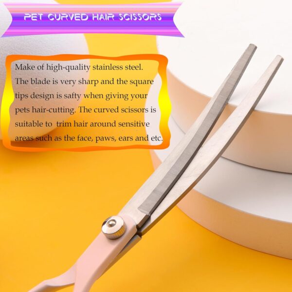 Dog Grooming Scissors Kit, Fcysy Professional Dog Trimming Scissors Set, Hair Cutting Scissors for Pet Dog Cat Grooming at Home, Curved Dog Scissors Pet Thinning Shears, Pet Grooming Supplies - Image 5