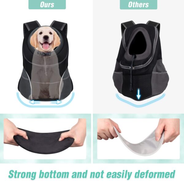 YUDODO Pet Dog Backpack Carrier with Storage Pockets Dog Front Pack for Small Dogs Cats Head Out Breathable Chihuahua Backpack for Hiking Cycling Walking (S(2-4.5lbs), Black) - Image 3