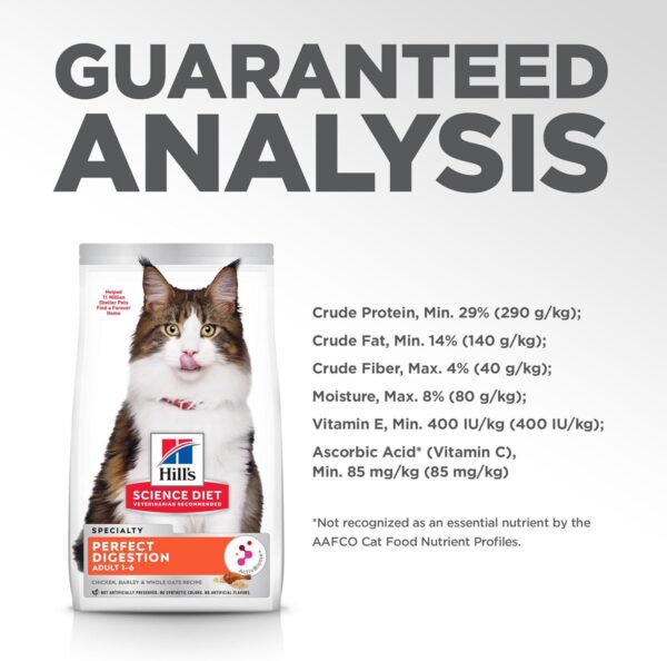 Hill's Science Diet Perfect Digestion, Adult 1-6, Digestive Support, Dry Cat Food, Chicken, Brown Rice, & Whole Oats, 3.5 lb Bag - Image 11