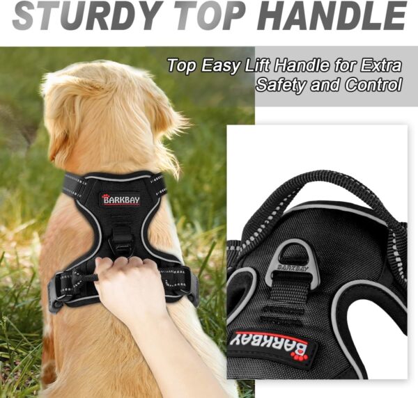 BARKBAY No Pull Dog Harness Front Clip Heavy Duty Reflective Easy Control Handle for Large Dog Walking(Black,L) - Image 3