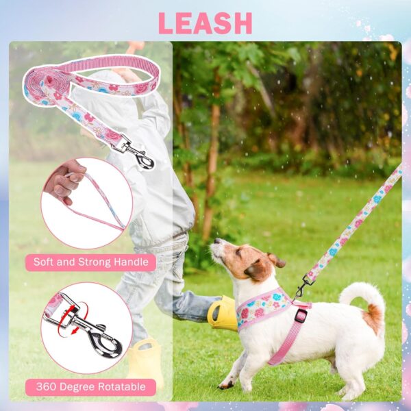 SCENEREAL Small Dog Harness Collar and Leash Set, Adjustable No Pull Pet Harnesses, No Chock Soft Mesh Step in Vest for Doggie Puppy Medium Dogs Cats Girl or Boy,Chihuahua, Yorkie, Outdoor Walking - Image 7